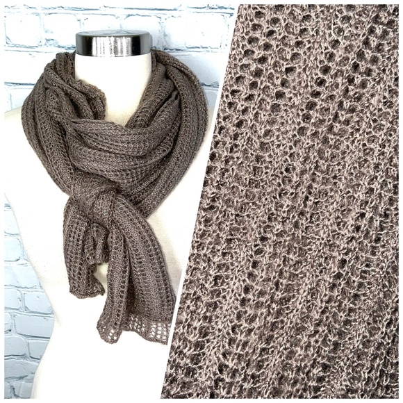 |•BROWN GOLD FLECK SPARKLE SCARF•| Mossimo Lavender Brown 15x100 - Picture 1 of 11